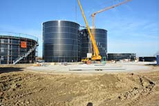 Výstavba smaltovaných nádrží bioplynka Německo 01